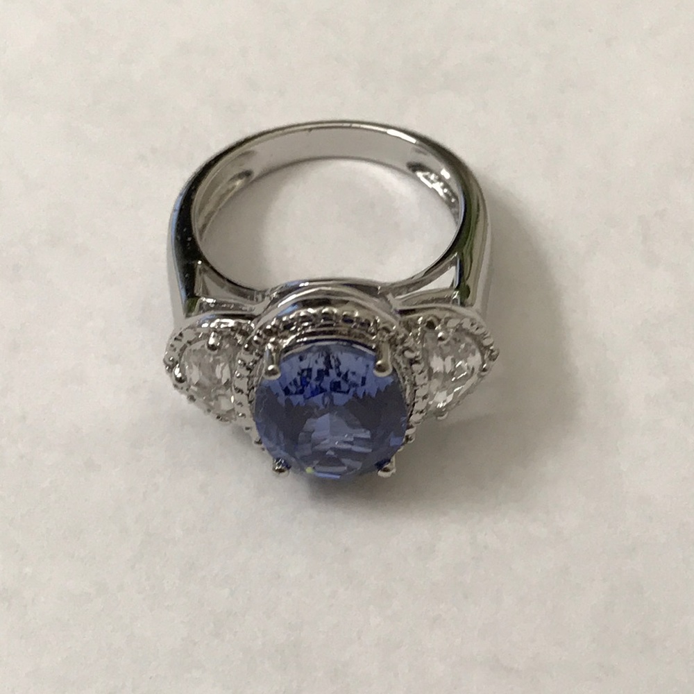 Silver Ring With Blue Stone